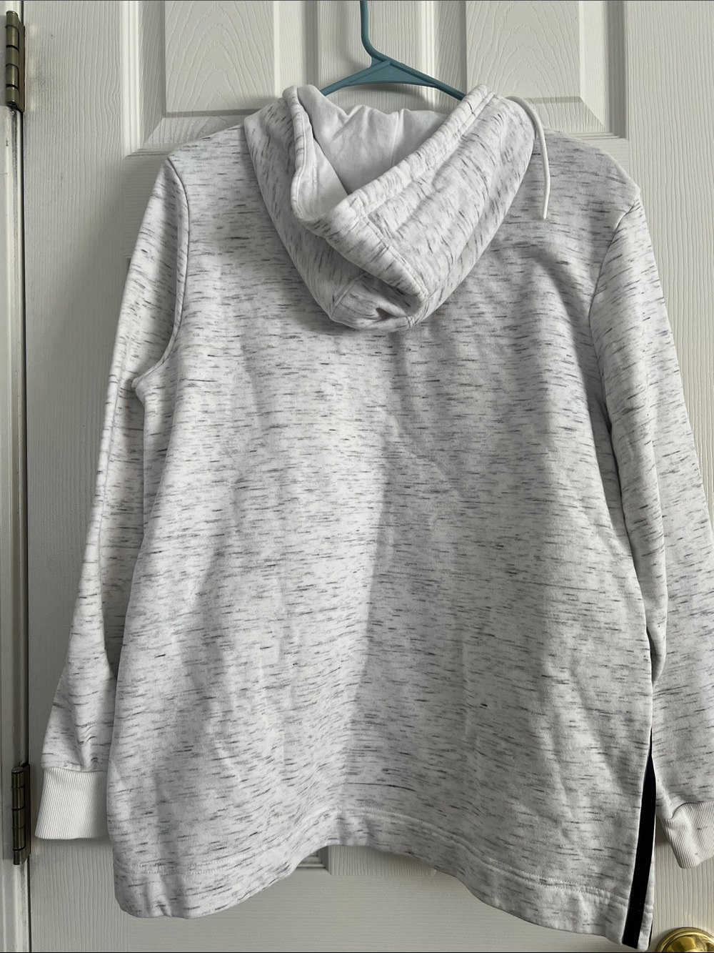 adidas White Heather Pullover Hoodie with Black Logo - Picture 5 of 7